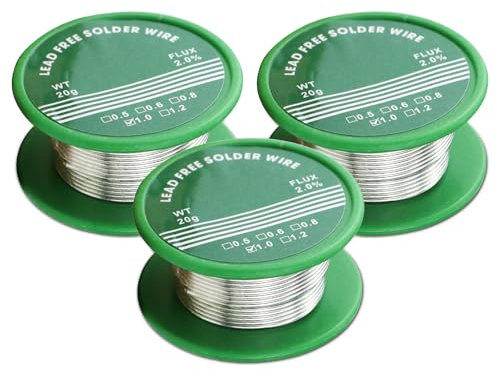 3 Stück Lötzinn 20g, Lötzinn mit Flussmittel 1mm, mit Flussmittel Solder Wire, Lötdraht mit Kolophonium für die Reparatur und den Heimwerker von Elektronischen Elektrischen Lötkomponenten
