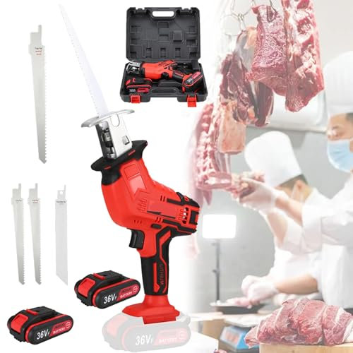 ZYFBD Electric Reciprocating Saws, Commercial Home Butchers Saw, Hacksaw Handheld Cordless Tools for Cutting Meat/Bones, for Cutting Frozen Meat Bones Bacon Pork