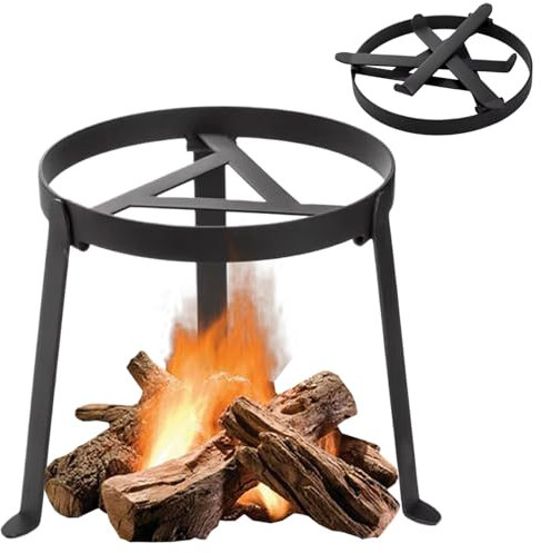 Portable Fireplace Heater,Campfire Cooking Equipment, Folable Campfire Tripod Iron Portable Fireplace Heater, Heavy Duty Outdoor Fire Pit Stand for Cooking Dutch Oven, Lodge, Firepit