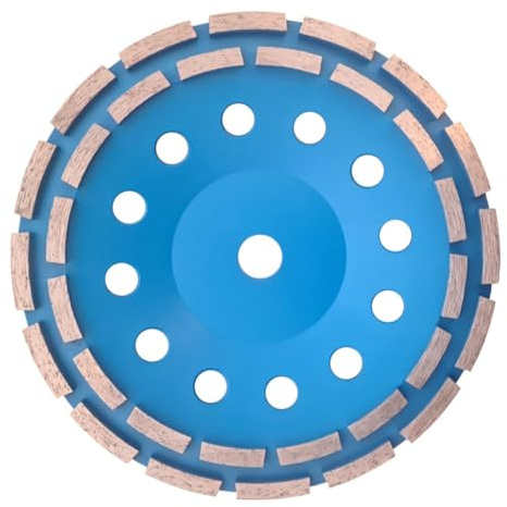 OMNIVOR - Plateau de Ponçage Diamanté Double Rangée Découpe Béton | Plateau de Surfaçage | Meuleuse Disqueuse Surfaceuse | Lame à Tronçonner | Diam 230 mm | Alésage 22,23 mm | H. Jante 5 mm | PUSHKIN
