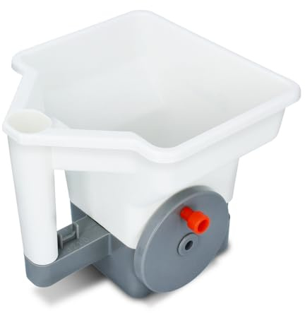 Universal Handstreuer für Rasendünger 3 l - Düngerstreuer Rasen 24 x 23 cm | Streuer Dünger mit Handkurbel - Rasenstreuer mit bis zu 3,6 m Streubreite - kompakt und effizient 0,55 kg - STYLIZER