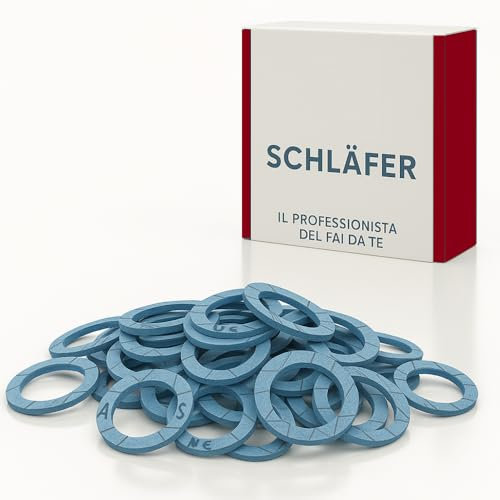 Schläfer 182840 | Guarnizioni idrauliche Piatte per Alte Temperature blu FASIT 1 - 2 mm, Sanitaria, Rubinetti, Raccordi Acqua, Caldaia, Gas, Impianti di Riscaldamento e Solare Termico. Conf 10PZ