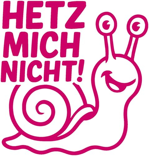 Samunshi® Schnecke Hetz mich nicht! als Aufkleber für Fahranfänger Auto Motorrad Helm Fahrrrad Notebook Tablet Autoaufkleber Sticker Motorradaufkleber 15 x 14cm pink