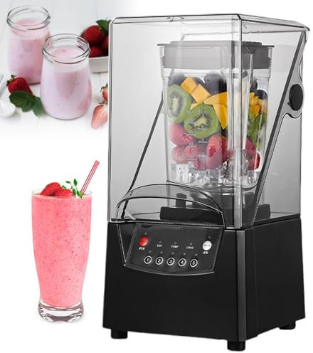 pealiritansemen Blender Professionnel pour Smoothies 2200 W, avec Capot Insonorisant, Blender Professionnel, 5 Temps De Préparation, Capacité De 1,8 L, Lames Tranchantes en Acier Inoxydable