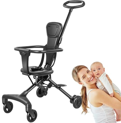 Cochecito Plegable Portátil - Cochecito de Viaje Ligero, Cochecito Reversible para Niños | Cinturón Infantil Seguro con Asiento Giratorio 360 Grados, Ideal para Caminar, Correr, PA