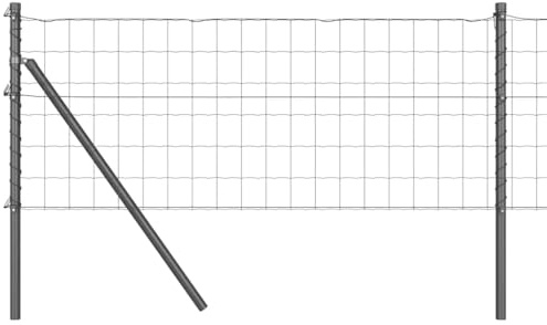 vidaXL Euro Stängsel Markfäste 25 x 0,4 m PVC-belagda stål Grå Mesh