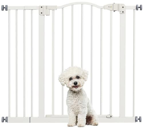 PawHut Barrera de Seguridad para Perros Extensible 74-94 cm Blanco