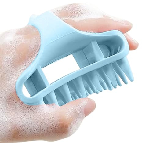 Brosse à Shampoing en Silicone - Idéale Pour Un Nettoyage Et Massage Relaxant Doux - Utilisable à Sec Et Sous La Douche Pour Salle De Bain Et En Voyage