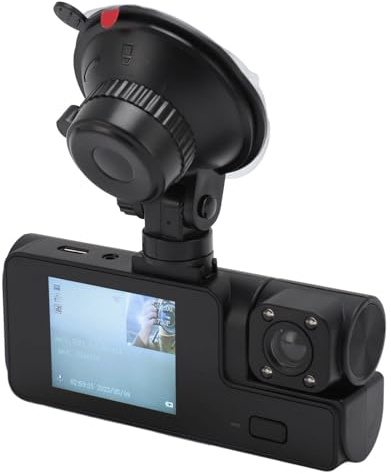 Luocute Cámara de Tablero de 3 Canales, 1080p de la Cámara del Tablero Triple Delantero y Interno, GPS WiFi Incorporado, de la del Automóvil Detección de Movimiento de