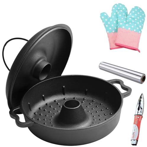 Padella per di patate dolci, in ferro pesante, con clip, cottura uniforme per mais, verdure barbecue, castagne, pasti e pentole adatte al forno, per la preparazione dei pasti in cucina