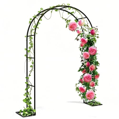 Arche de jardin en métal pour plantes grimpantes de 3 m - Treillis en fer noir - Arche de mariage pour roses - Décoration pour fêtes de mariage et événements