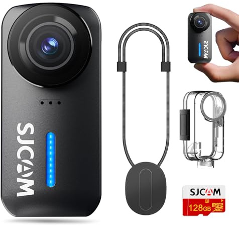 SJCAM C110 Mini Body Camera, 128GB Card, 4K 200min | 30M Waterproof Action Camera with Audio & Video Recording, EIS Stabilisation, 8x Zoom, Pocket Bodycam, WIFI Vlogging Camera, f/2.0 POV Cam, Black