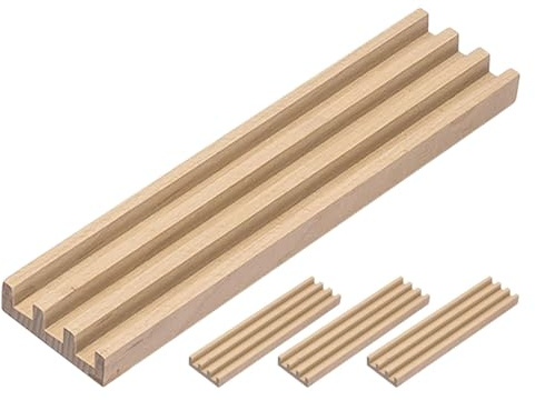 BESPORTBLE Domino Halter Holz 4-Teiliges Spielsteinablagen Für Domino Spiel Und Mexican Train Brettspiel Zubehör Mit Abgerundeten Kanten 10.00 X 2.76 X 0.59 in