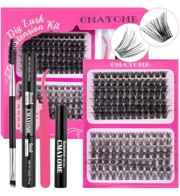 RoseFlower Kit Pestañas Postizas Individuales 168pcs - extensiones de pestañas de rizo en D incluye cepillo de rímel, sellador de unión, aplicadores, Pestañas postizas naturales, (10-16 mm)