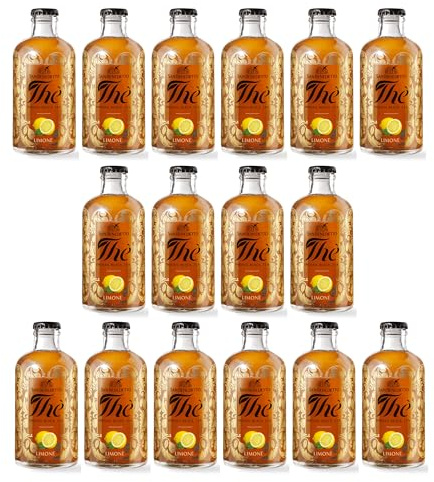 Thè San Benedetto Indian Black Tea Gusto Limone | Tè Freddo al Limone in Bottiglia | Confezione da 16 Bottigliette in Vetro da 250ml