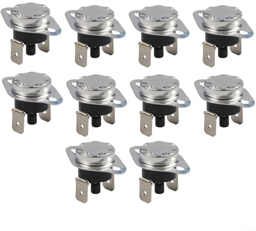 KSD303 Temperaturregler Schalter - Manuelles Reset Thermostat, normalerweise geschlossen, für Wasserspender, Bakelit + Metallgehäuse, 10A 250V, 45°C bis 150°C Betriebsbereich(55℃)
