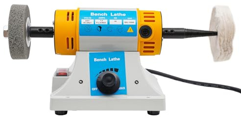 Lucidatrice da tavolo con regolazione della velocità, lucidatrice compatta per gioielli con motore da 320 W, versatile levigatrice e macchina satinata per metallo, gioielli e legno