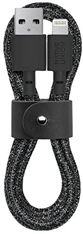 Native Union Belt Cable - 1,20 Metres Ultra-Robusto Reforzado [Certificado MFi] Cable de Carga Lightning a USB con Correa de Cuero (Cosmos)