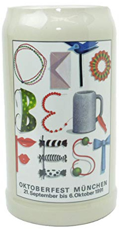 Steinfixx® - Original Oktoberfestkrug 1991 I Jahrgangskrug I Jahreskrug I Wiesnkrug I Sammlerkrug