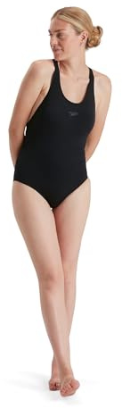Speedo Donna Eco Endurance+ Power Cross Back Costume intero, Nero, 32