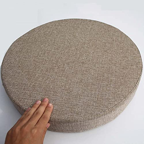 Cuscino rotondo per sgabello, morbido cuscino per sedia, lavabile per sala da pranzo, giardino, interno ed esterno (50 x 50 x 8 cm, beige)