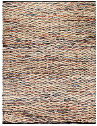 TT Home Wohnzimmer Teppich Jute Kurzflor Wohnzimmerteppich Natur Modern Boho Handgemacht, Farbe:Bunt, Größe:80x250 cm