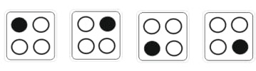 1 Set mit 4 Stück Herd Symbol Aufkleber (R93) (Transparenter Hintergrund mit schwarzen Symbolen, 1,4 x 1,4 cm)