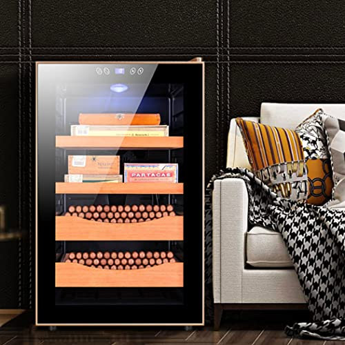 0℃ Outdoor Zigarrenkeller, Weinkühlschrank 11-18°C, Unabhängiger Zigarrenschrank mit Konstanter Temperatur und Luftfeuchtigkeit, Soft Touch Bedienfeld, Vollglas-designtür, 400 Zigarren,Schwarz