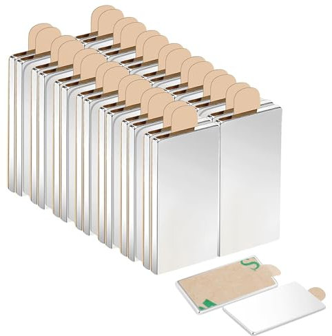 UTOMAG 30 Stück Neodym Magnete, Selbstklebende Magnete 20x10x1mm, Selbstklebende Flache Magnetplättchen, Seltenerdmagnete für Whiteboard, Kühlschrank, Fotos, Magnettafel, Basteln, Jalousien