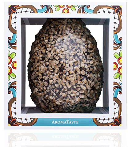 Oeuf de Pâques Artisanal Italien | Chocolat Noir 75% | Noisette Tonda de Giffoni | Boîte-Cadeau | 300 g
