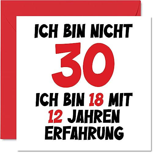 Stuff4 30. Geburtstagskarte Lustig für Männer und Frauen Ihn Sie | Ich Bin 18 und 12 Jahre Erfahrung, Lustiger Dreißig Dreißigster Alles Gute Zum Karte Geburtstag