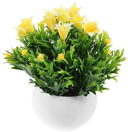 OFFSCH Künstliche Topfpflanze Aus Pp Und PVC Deko Pflanzen Im Topf Künstliche Blumen Lebensechte Simulierte Ornamente Für Wohnzimmer Büro Geschäft