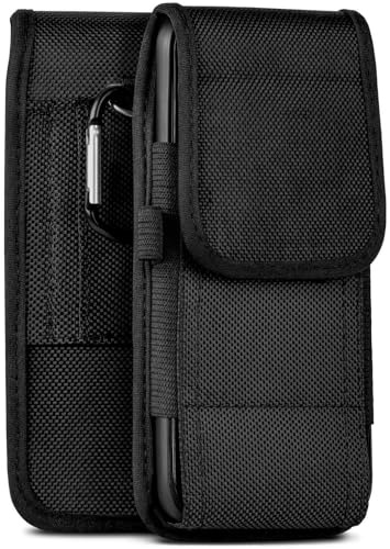 moex Handy Gürteltasche für Samsung Galaxy A34 5G Hülle mit Gürtelschlaufe, Outdoor Handyhülle Gürtel Handytasche, robuste 360 Grad Schutzhülle mit Karabiner, Agility Case, Schwarz