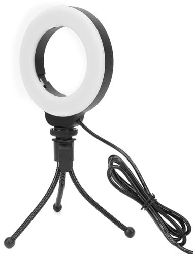 4 Pollici 48led Luce Anulare Con Stativo, Luce per Videoconferenza USB Vlog Fill Lamp Desktop Selfie Ring Light Con Treppiede per Trucco/Vlog/Computer/Laptop/Live Streaming/Videochiamata