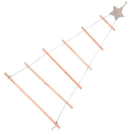 TOPPERFUN Weihnachtsbaum Zweig Hängeleiter Holzleiter Holz Dekoration Wanddeko Adventskranz Deko Rustikal