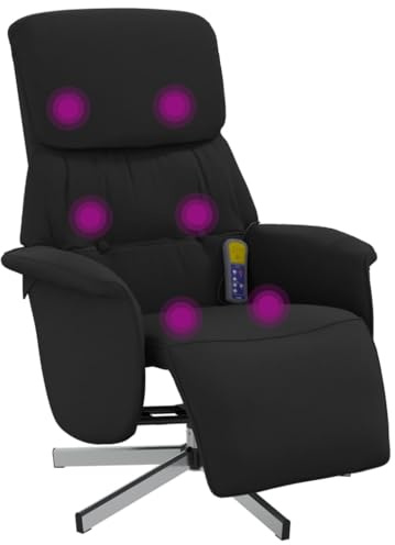 vidaXL Massagesessel mit Fußteil Schwarz Stoff