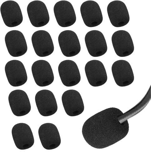 20 pezzi nero protezione pop cuffie microfono schiuma protezione antistrappo parabrezza per performance palcoscenico riunioni