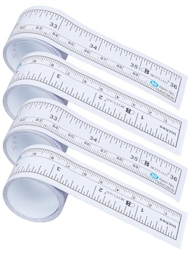 WEBEEDY 4 Pcs Règle de Poisson, 90cm Ruban de Mesure Adhésif pour Bateau, Règle de Mesure à Double Echelle, Accessoires de Pêche pour Pêcheurs et Passionnés de Pêche