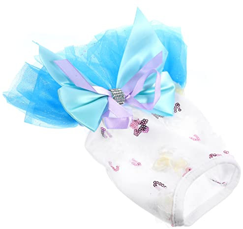 Milisten Hundekleid Hundekostüm Für Kleine Hunde Mit Blumen Und Pailletten Sommer Outfit Für Haustiere Süßes Tutu Kleid Für Partys Und Fotoshootings