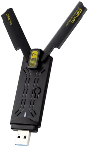 Yominerr Actualización de la Tarjeta de Red Inalámbrica Tribanda WiFi7 BE6500 Transceptor Tarjeta de Red Inalámbrica WIFI7 Amplificador de Wi-Fi de 2,4/5/6 GHz