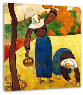 LXURY „Bretonische Bauern“. Reproduktion berühmter Gemälde. Leinwand-Wandkunst. Poster und Drucke. Modernes Bild für Heimdekoration, 70 x 84 cm, mit Innenrahmen