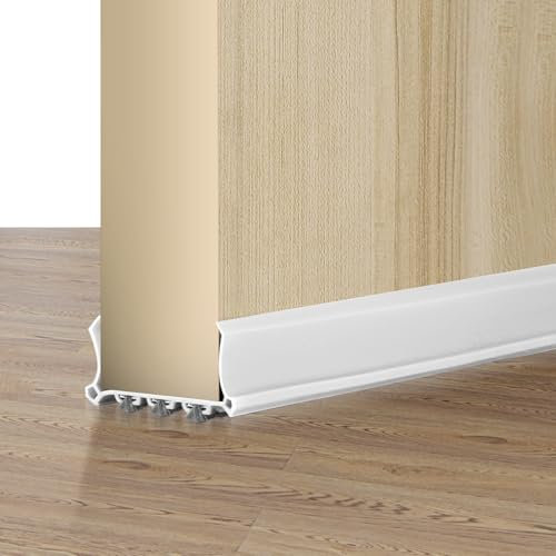 Die Türschutzleiste ist 100 cm lang, Tür Luftzugstopper, Türbodendichtung, Tür Windstopper, Türdichtung Unten Türbesen Selbstklebende Türabdichtung für 3,5-5,5cm Dicke Türen/Spalt Unten von 0,2-0,3cm