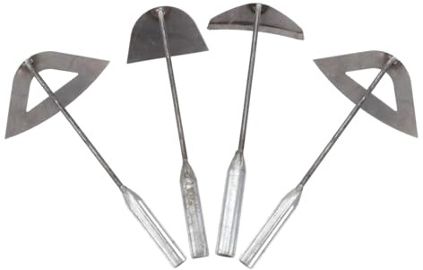 BEBEMOKO 4pezzi Zappe Manuali Per Giardinaggio Utensili Per Diserbo e Coltivazione Design Robusto Per Giardinieri e Amanti Delle Piante