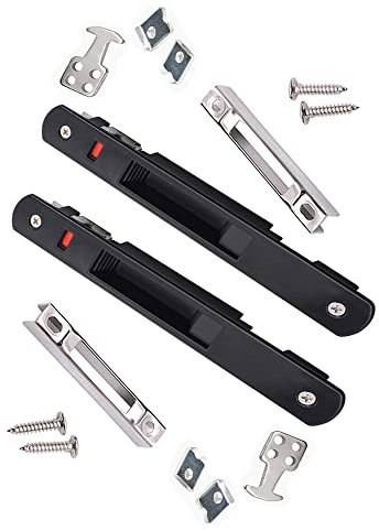 Set di maniglie per porte scorrevoli, chiusura a filo per porte in vetro, stile gancio, accessori per porte scorrevoli durevoli, facile installazione