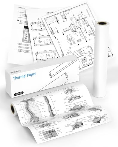 BORN4SHIP A4 Kontinuierlich Thermopapier 2Rollen, 216mm*7m(8.5 *276) Thermodrucker-Papierrolle kompatibel mit P83 tragbarem Drucker für Reisen,Zuhause,Foto,Rechnung,Vertrag