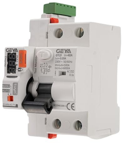 Jadeshay Interruttore Differenziale 30mA 40A Salvavita con Riarmo Automatico WiFi Interruttore Magnetotermico Controllo Remoto Tramite Tuya sul Cellulare o Manuale,Differenziale Tipo AC Display LED