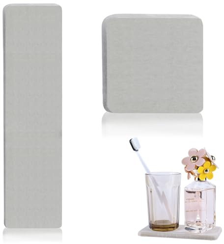 VIDSTW 2 Pièces Pierre Absorbante Evier Séchage Rapide Tapis Diatomite Cuisine 8x8cm, 30x8cm Tapis de Bain Diatomite Antidérapant Design Biseauté pour Lavabos Bords de Baignoire Douches