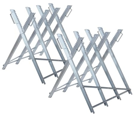 Eikuavons 2 x sågbock vikbara motorsågtillbehör för träarbete 150 kg lastkapacitet snabb på- och nedbrytbar mått 81 x 80 x 80 cm såg, bock i galvaniserad metall, lätt att montera och demontera