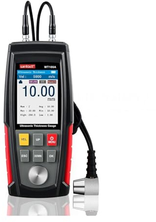 Misuratore di spessore ultrasonico digitale, misuratore UT, gamma da 0,039 a 11,81 pollici con sonda for la misurazione materiali metallici e non(WT100A)