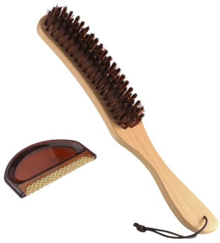 2 cepillos de ropa, cepillo de algodón y peine de cachemira adecuados para trajes y sombreros. Elimina el polvo, los zapatos de cuero y el pelo de mascotas de la ropa y los muebles